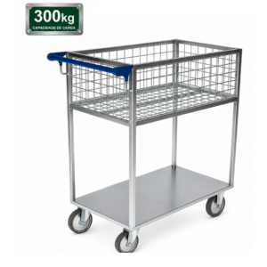 Carrinho de Abastecimento 300kg em Aço Reforçado- Fundo Alto