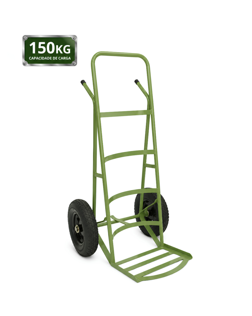 Carrinho para Transporte de Barril de Chopp até 150kg em Aço Reforçado Profissional
