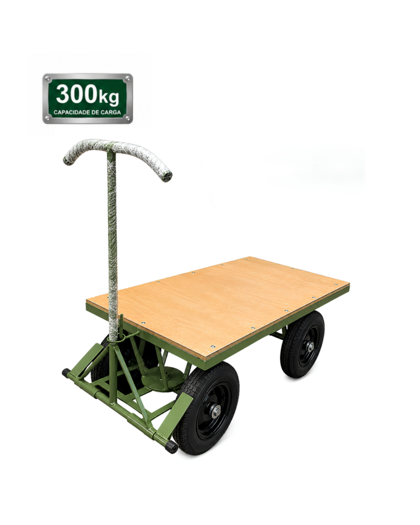 Carrinho Plataforma 5ª Roda com Assoalho de Madeira 300kg