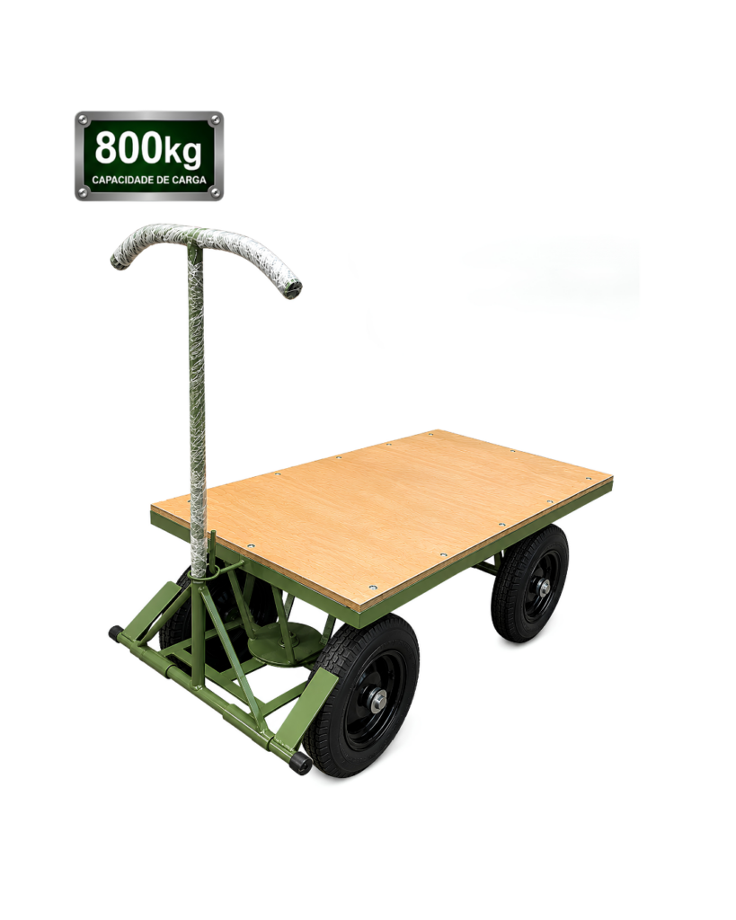 Carrinho Plataforma 5ª Roda com Assoalho de Madeira 800kg