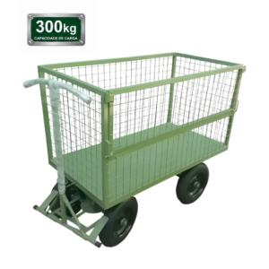 Carrinho Plataforma Fechado em Tela 5ª Roda com Meia Porta Lateral 300kg