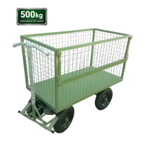 Carrinho Plataforma Fechado em Tela 5ª Roda com Meia Porta Lateral 500kg