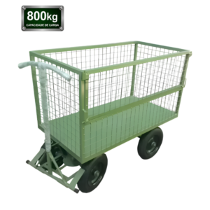 Carrinho Plataforma Fechado em Tela 5ª Roda com Meia Porta Lateral 800kg