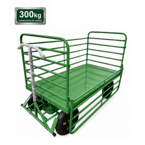 Carrinho Plataforma Fechado em Tubo 5ª Roda com Porta Lateral 300kg