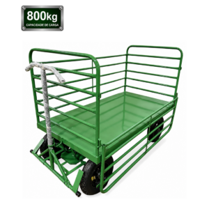 Carrinho Plataforma Fechado em Tubo 5ª Roda com Porta Lateral 800kg