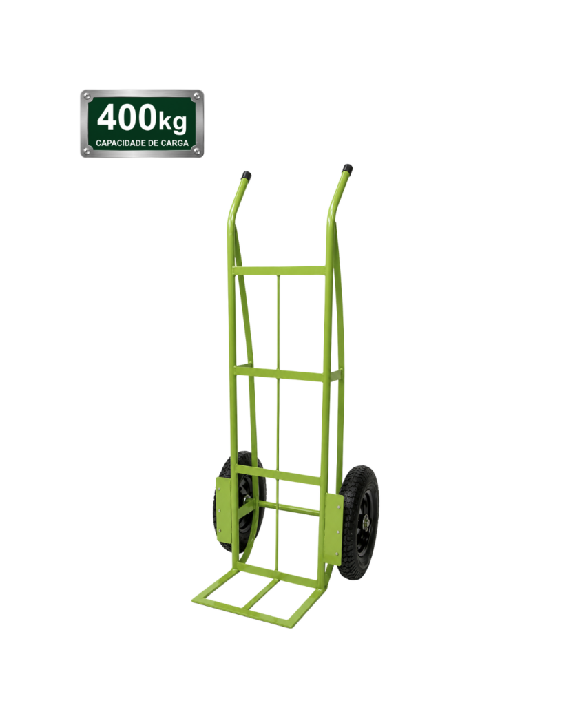 Carrinho Armazém Reforçado 400kg com Roda Maciça