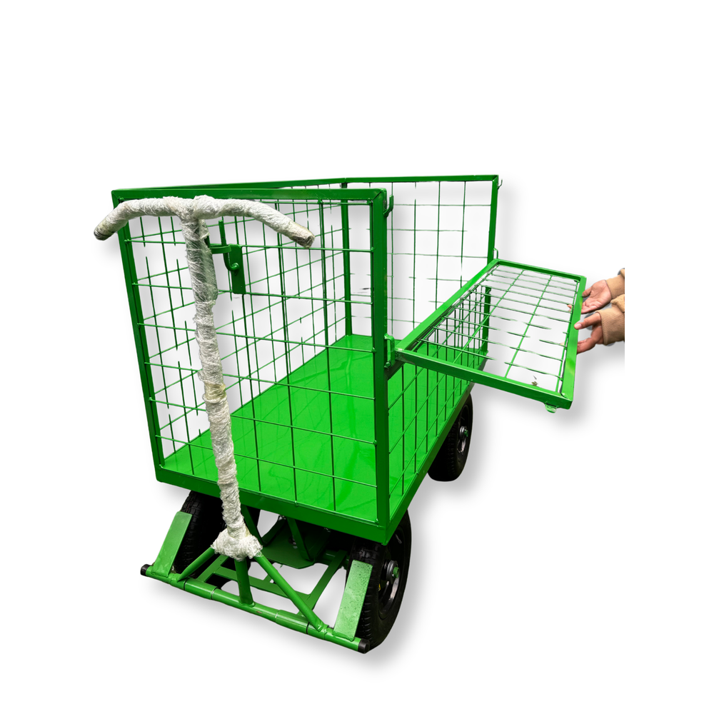 Carrinho Plataforma Fechado em Tela 5ª Roda com Meia Porta Lateral 300kg